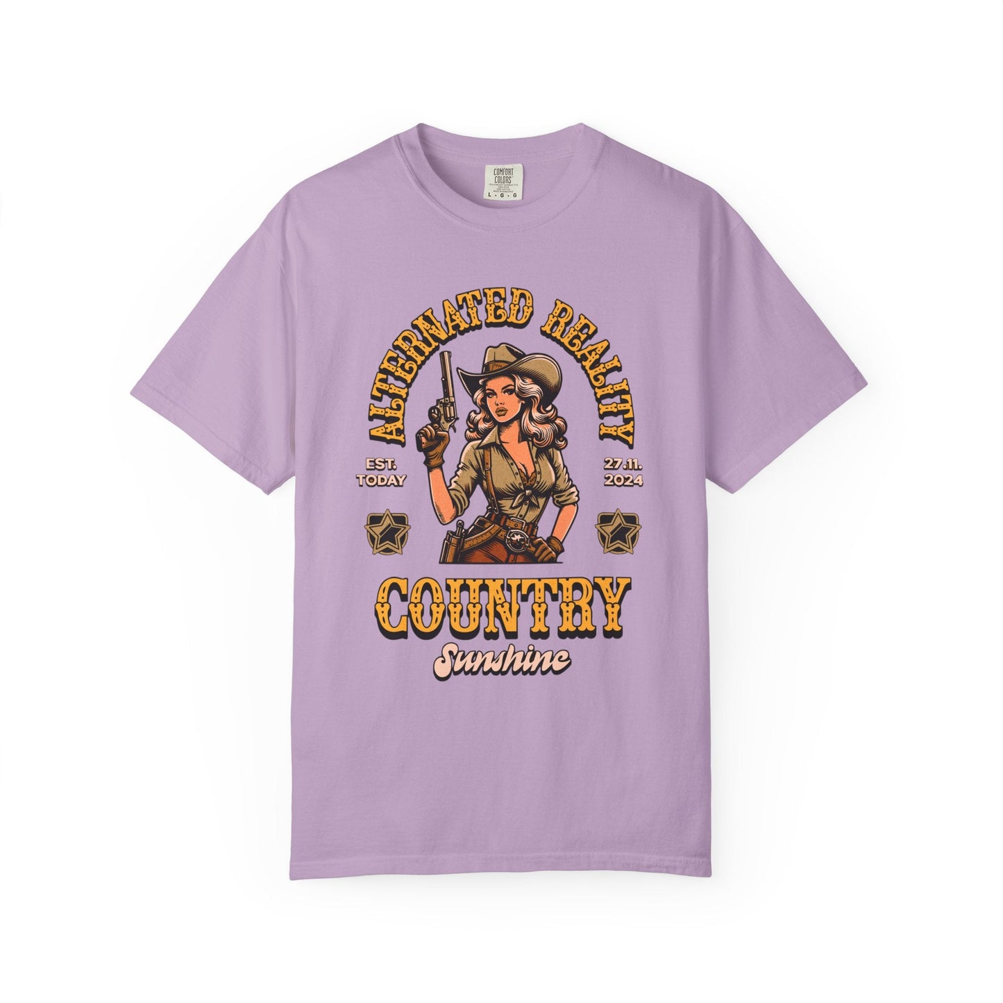 Vintage pin up westen t-shirt - Retro style adventure graphic tee