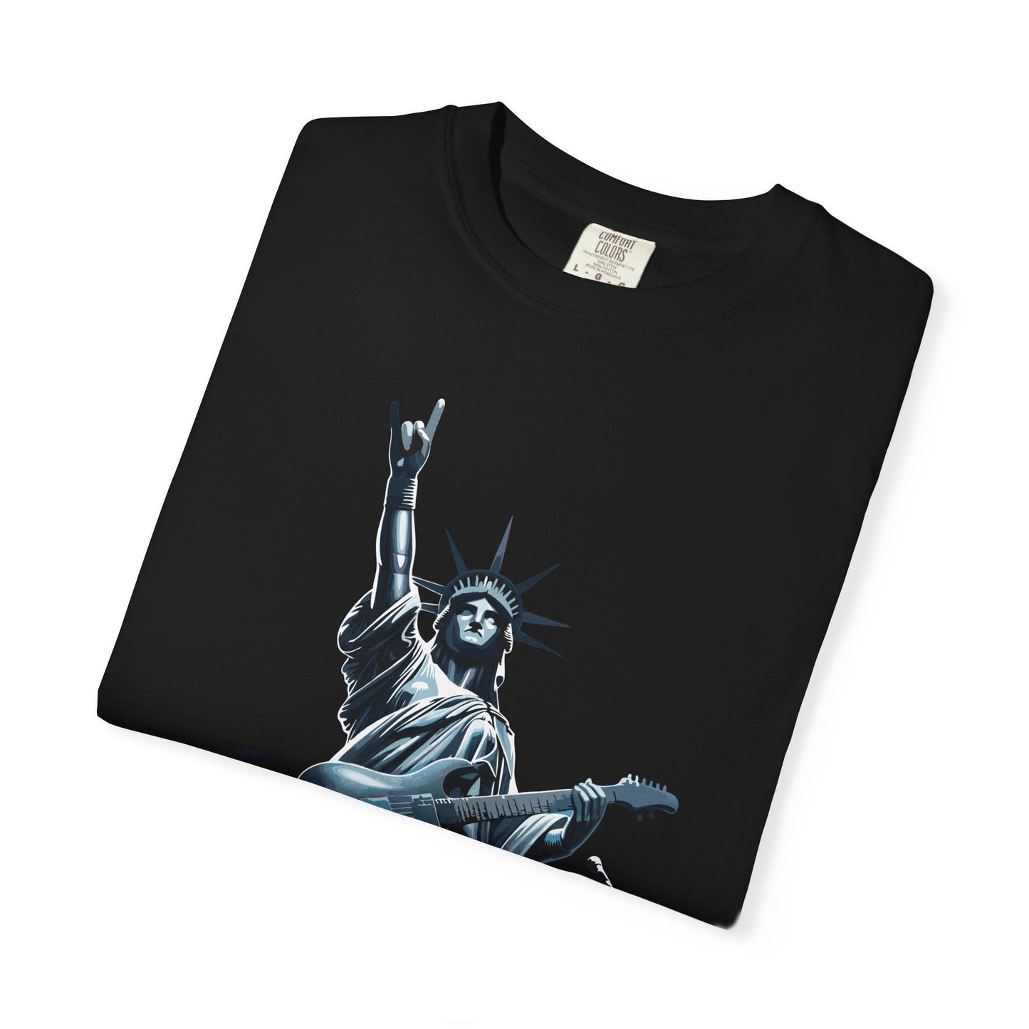 Rockstar statue t-Shirt - Patriotic American rocker freedom design