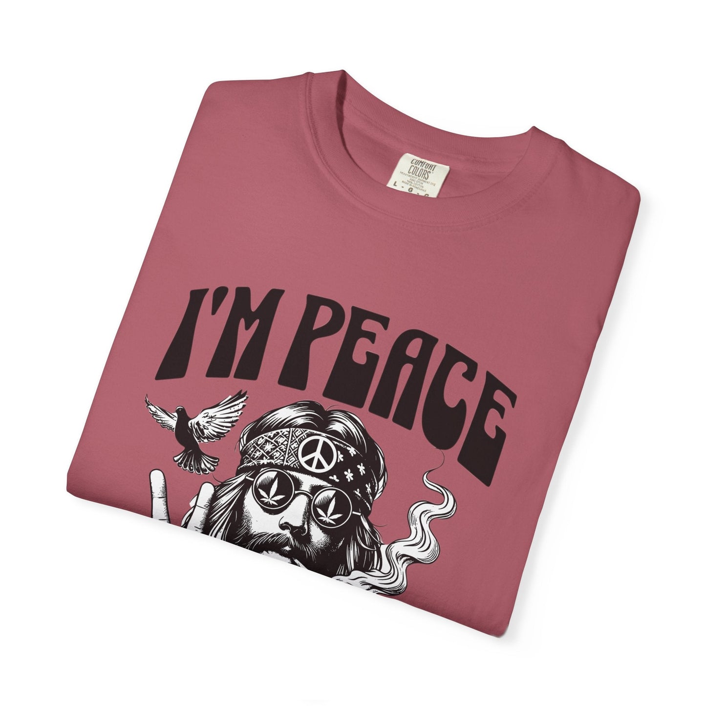Peaceful hippie Unisex T-shirt with 'I'm at Peace' design 70' vibe