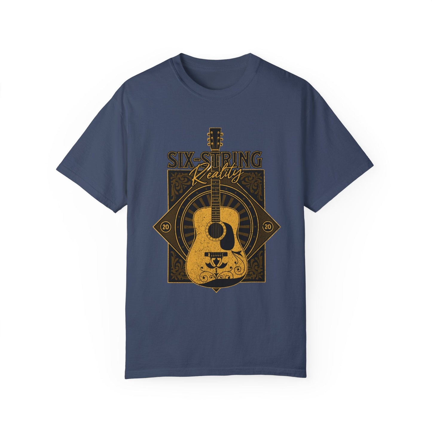 Vintage acoustic guitar t-shirt for music lovers | retro tee