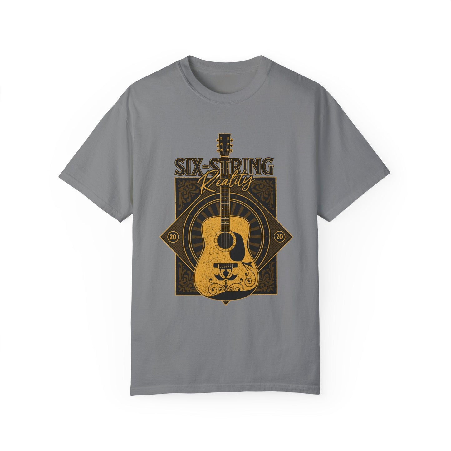 Vintage acoustic guitar t-shirt for music lovers | retro tee