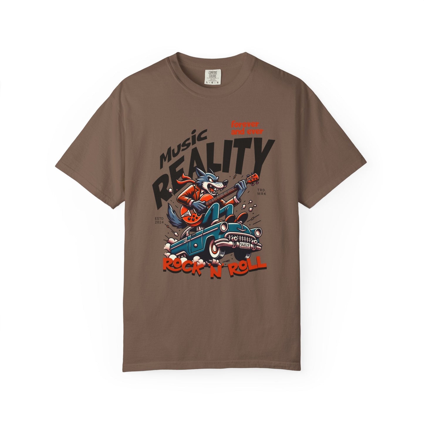 Unisex garment-Dyed t-shirt - Rock wolf retro music design