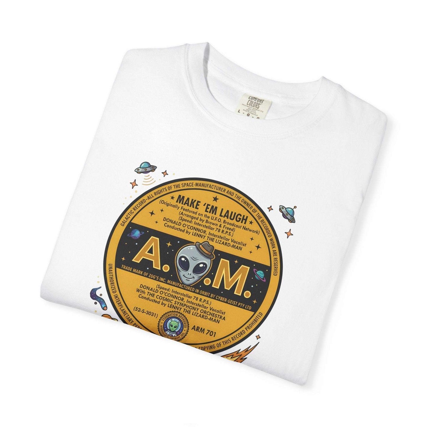 Make them laugh Cosmic Alien Vinyl T-Shirt Retro Design