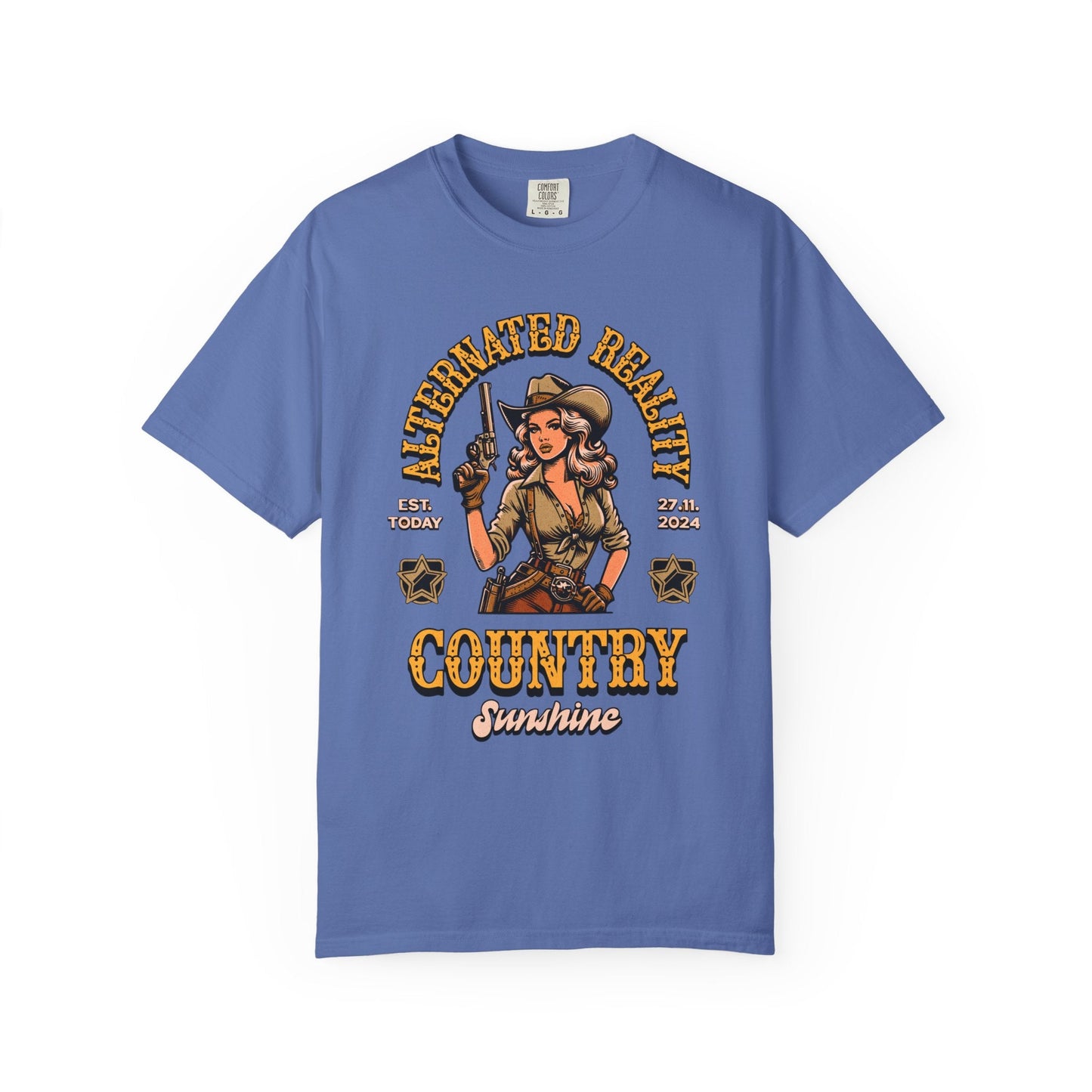 Vintage pin up westen t-shirt - Retro style adventure graphic tee