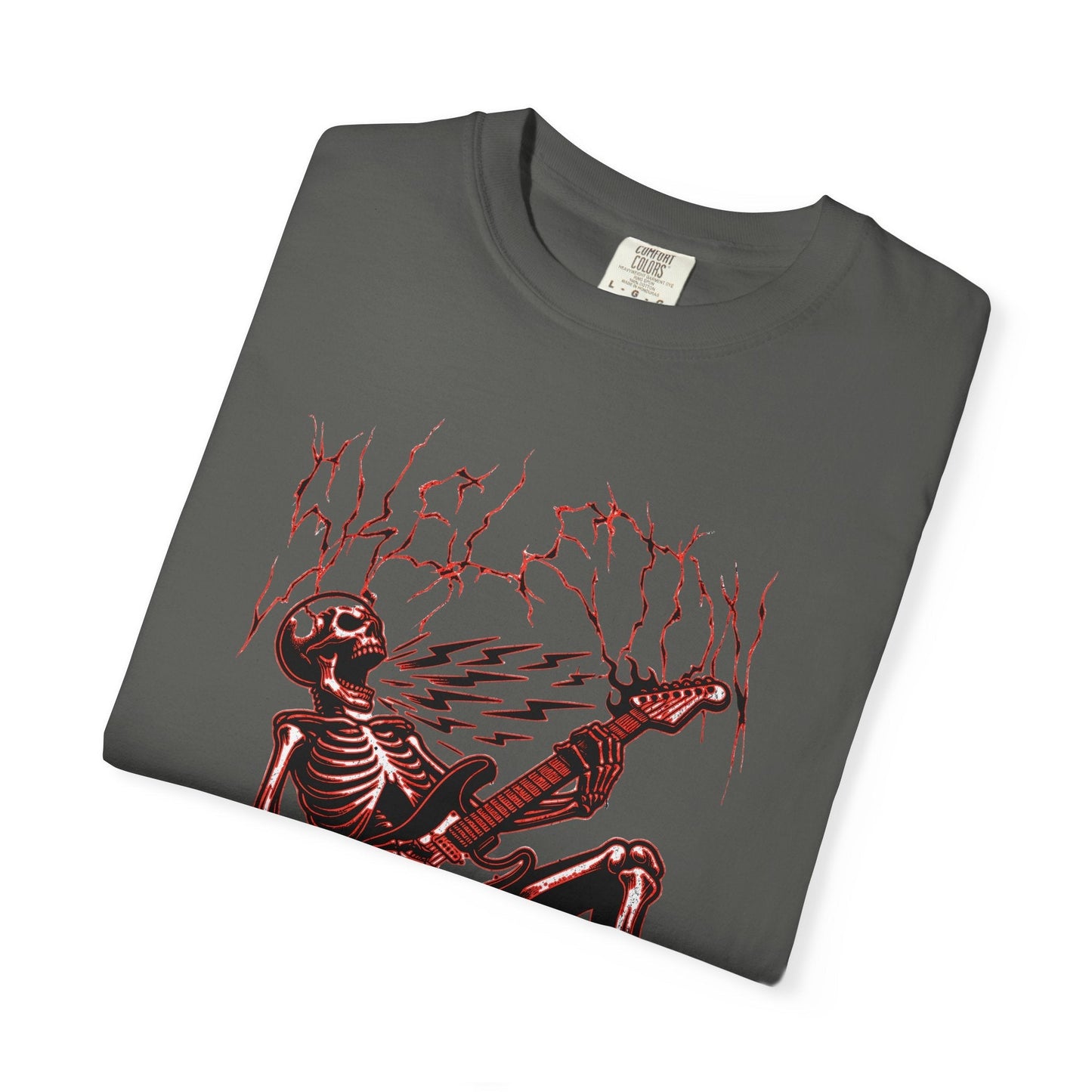 Rose electrified skull t-shirt with rock n roll design