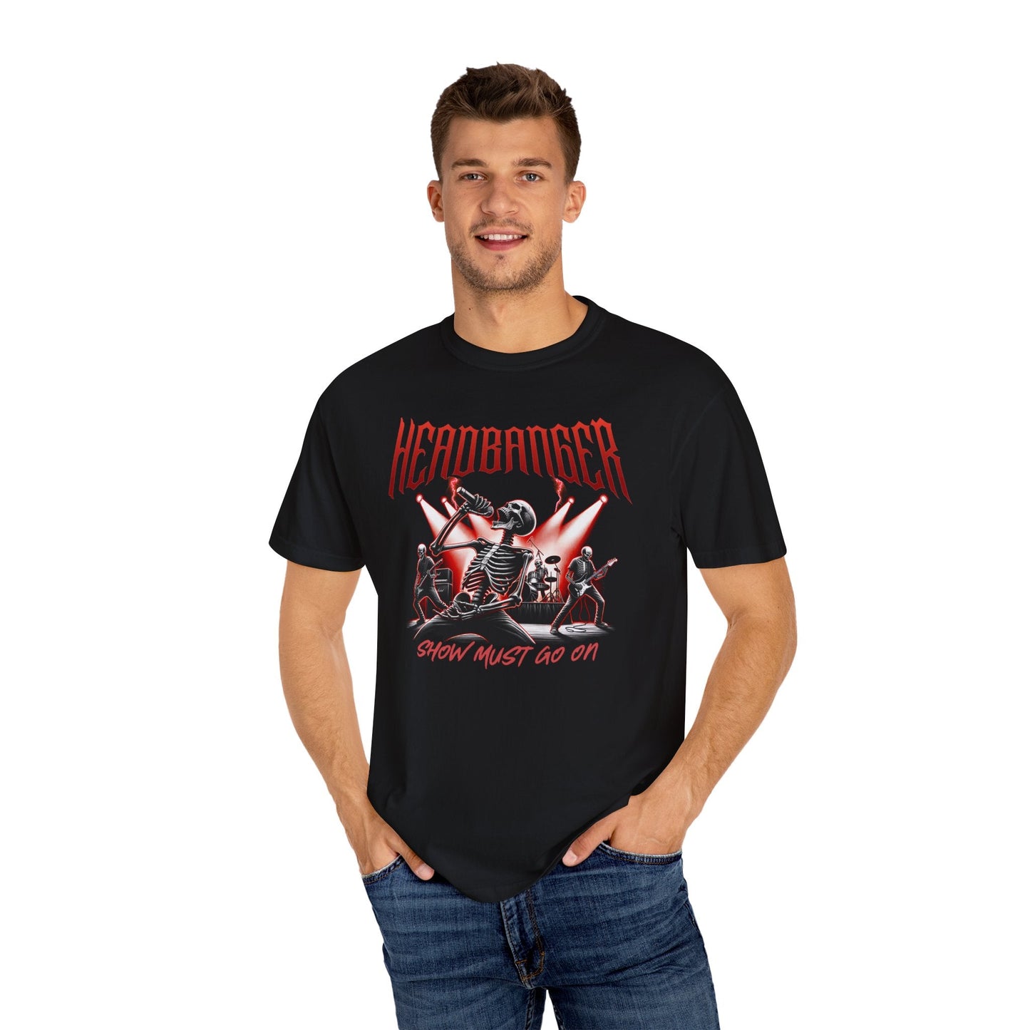 Headbanger rockers T-shirt for heavy metal fans - Show must go on