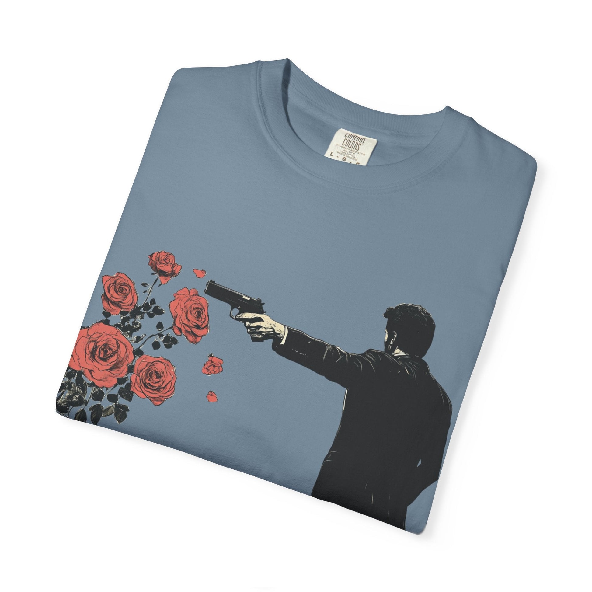 Streetwear gunpoint flowers T-Shirt for art lovers & enthusiasts