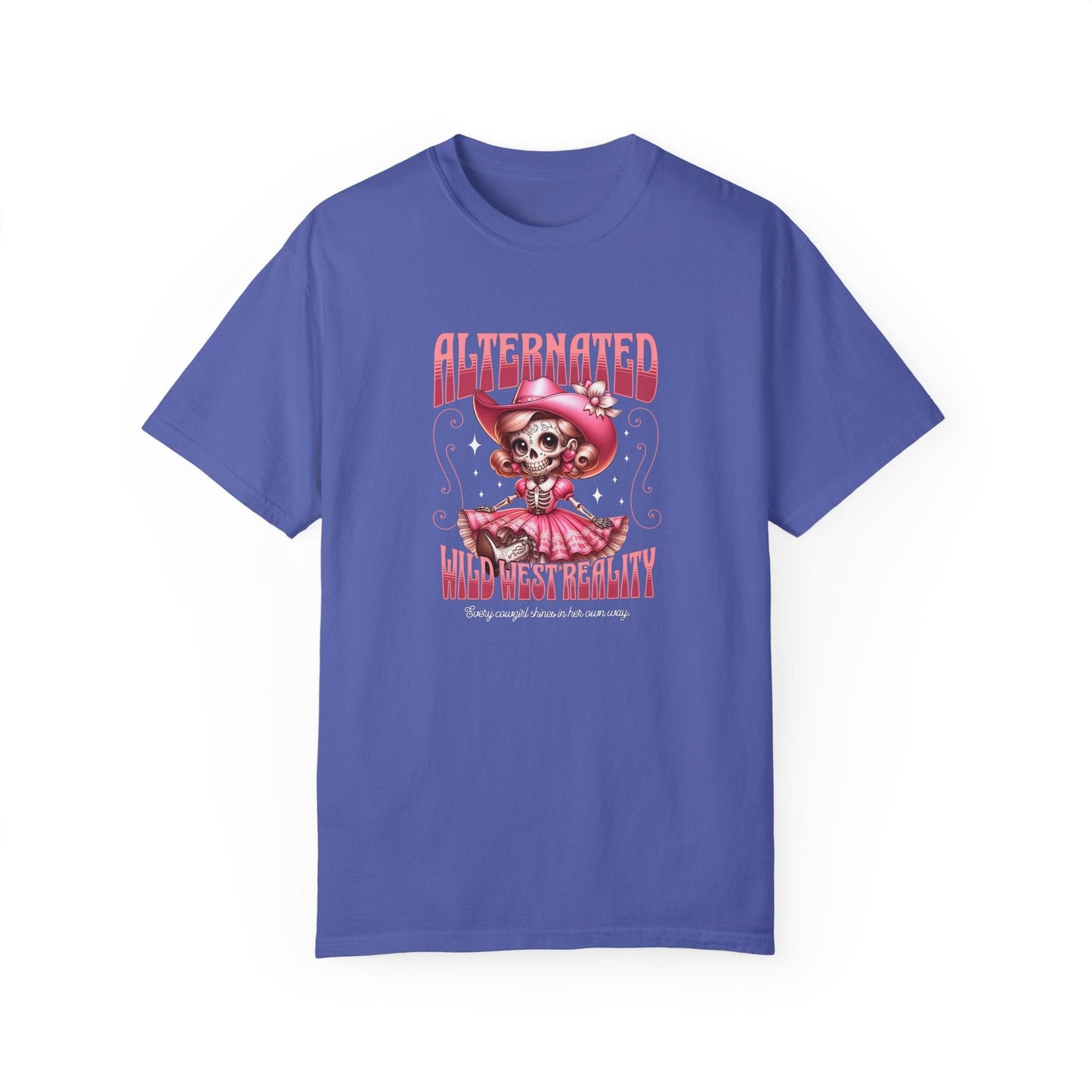 Cowgirl skull t-shirt - bold western style unisex garment