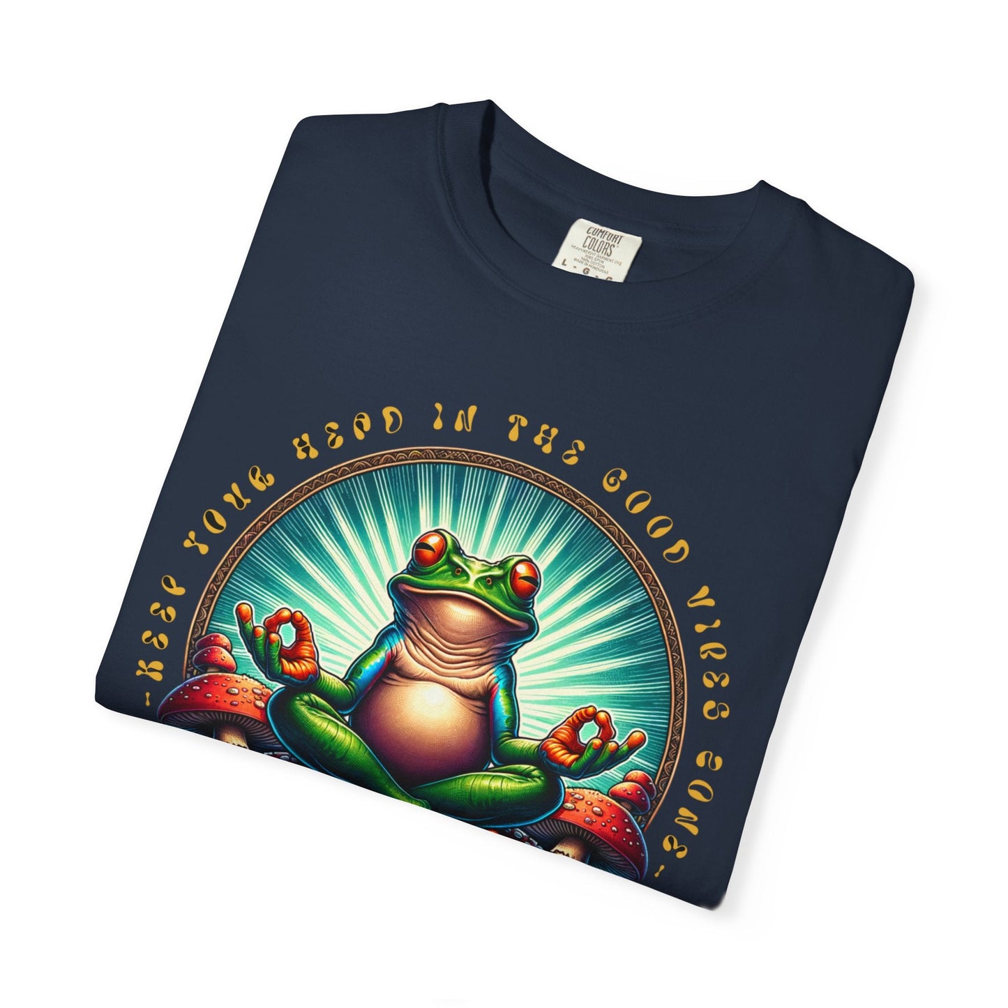 Meditative frog T-Shirt with Calming Frog Design - Soft Cotton Tee