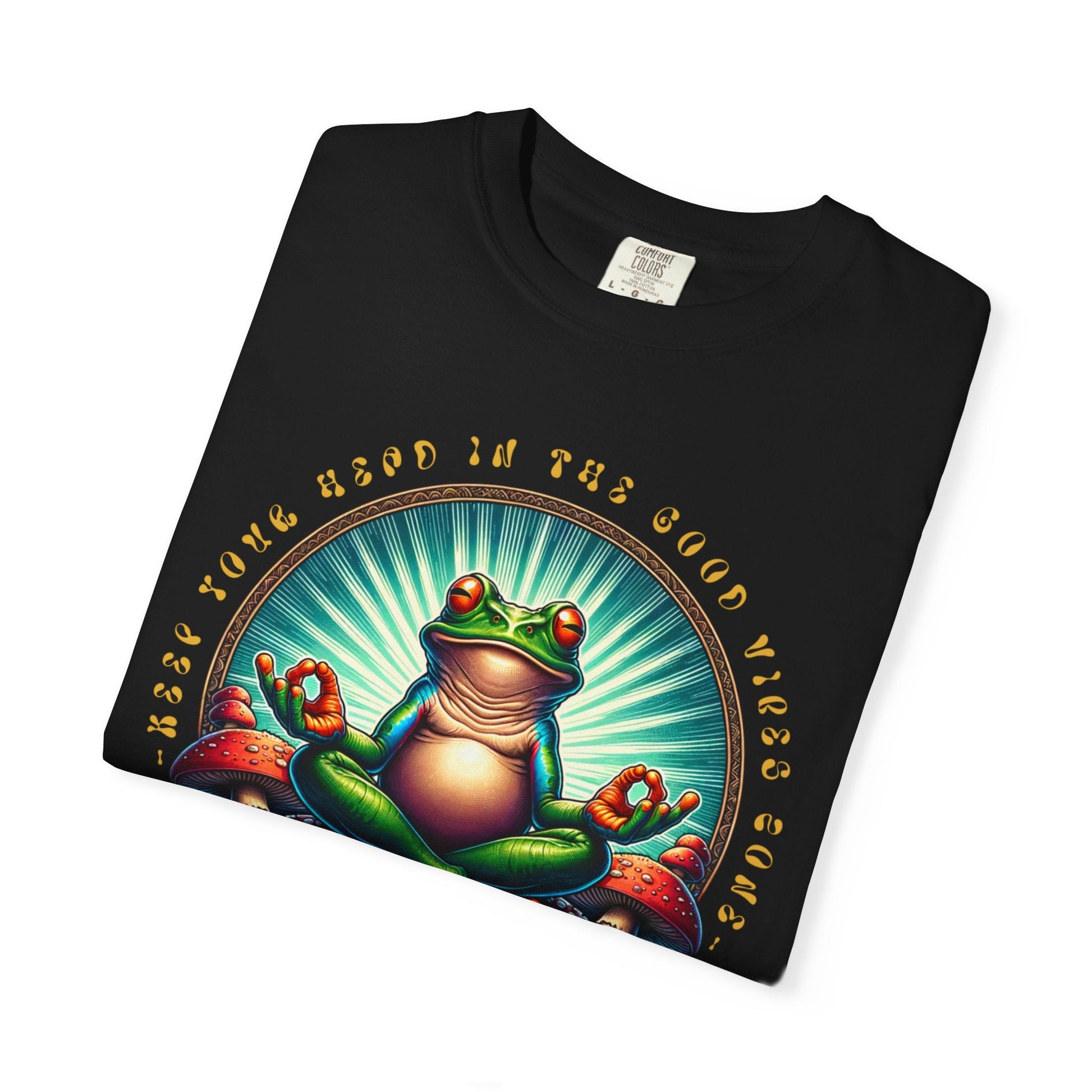 Meditative frog T-Shirt with Calming Frog Design - Soft Cotton Tee