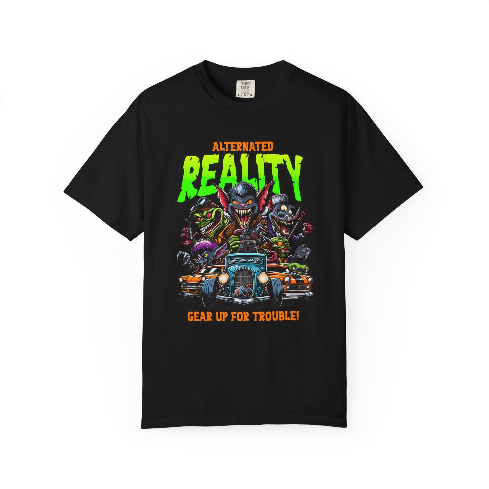 Funny monsters T-shirt with vintage hot rod graphic design