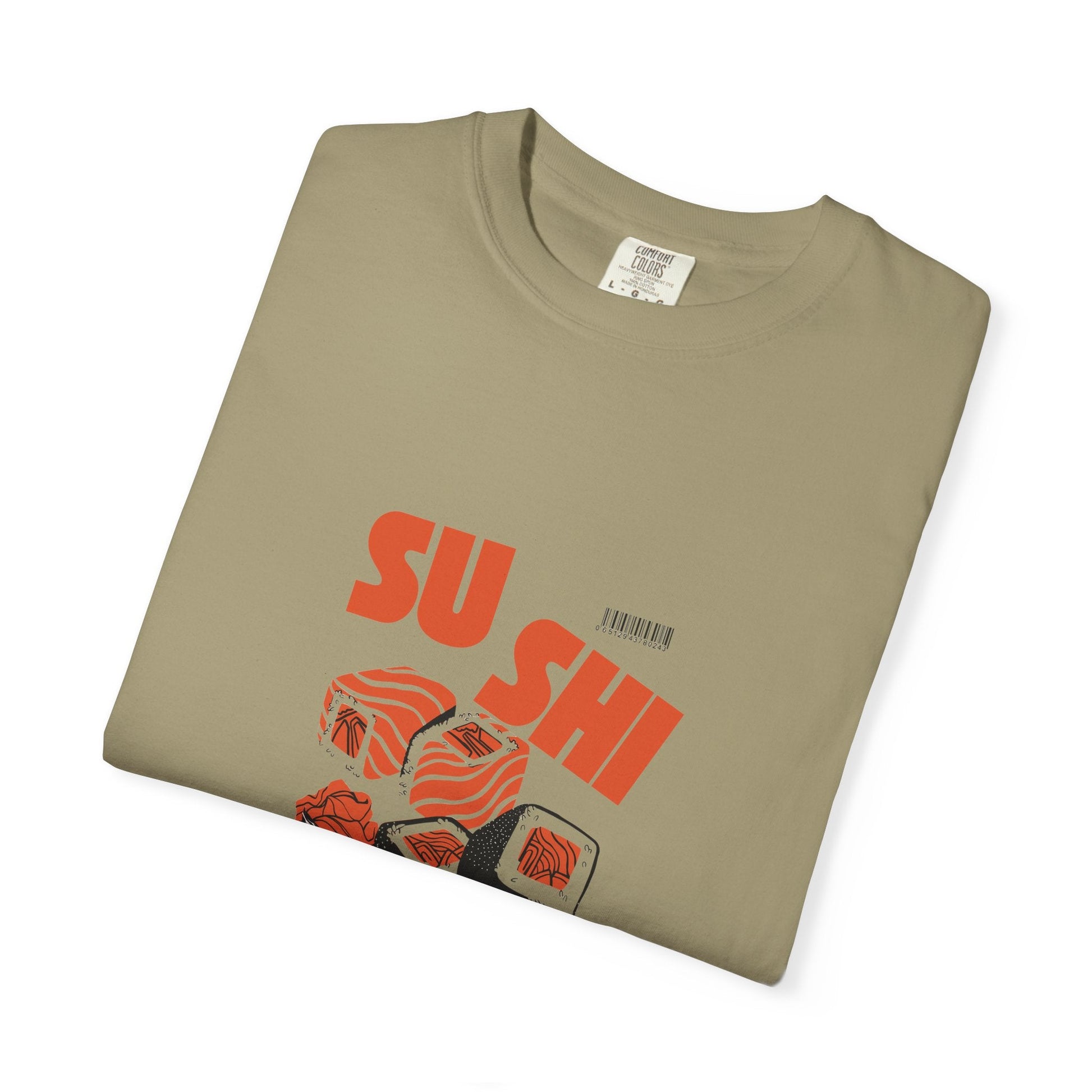 Unisex garment-dyed sushi lover t-shirt in vintage style