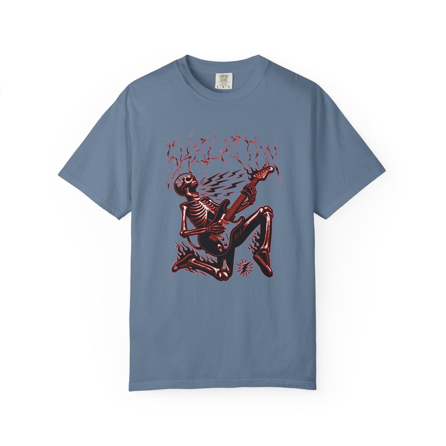 Rose electrified skull t-shirt with rock n roll  design