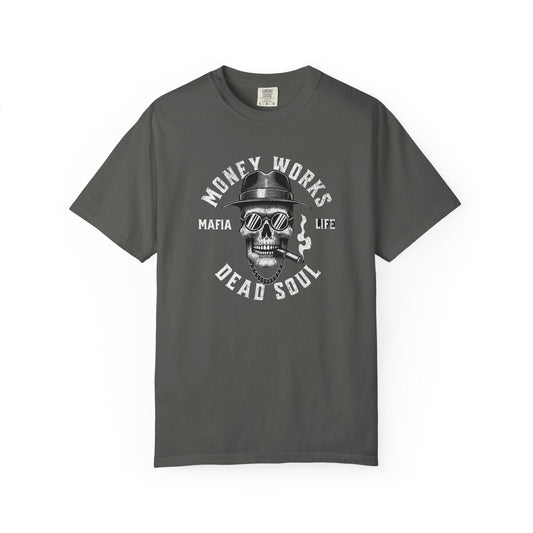 Gangster skull t-shirt - Unisex 'money works for me'  design