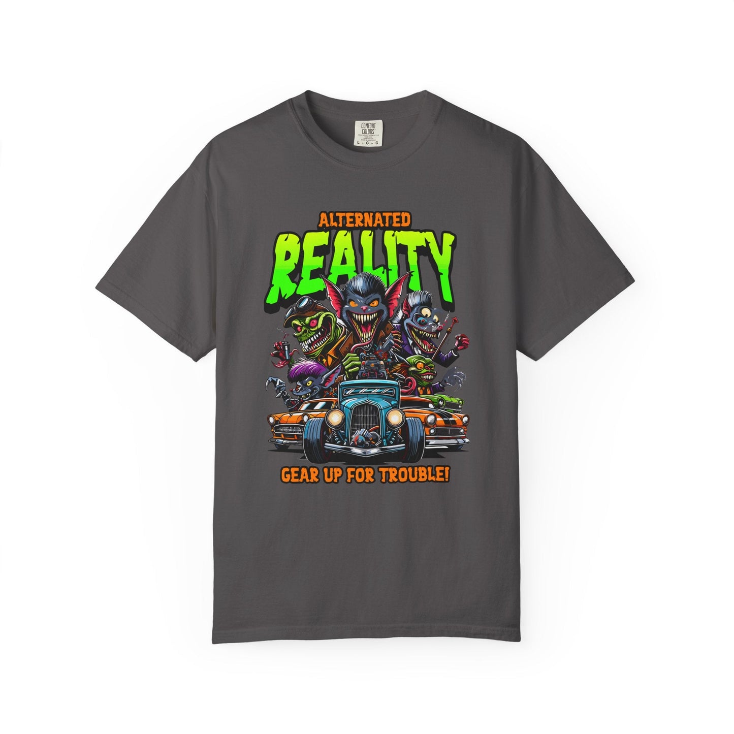 Funny monsters T-shirt with vintage hot rod graphic design