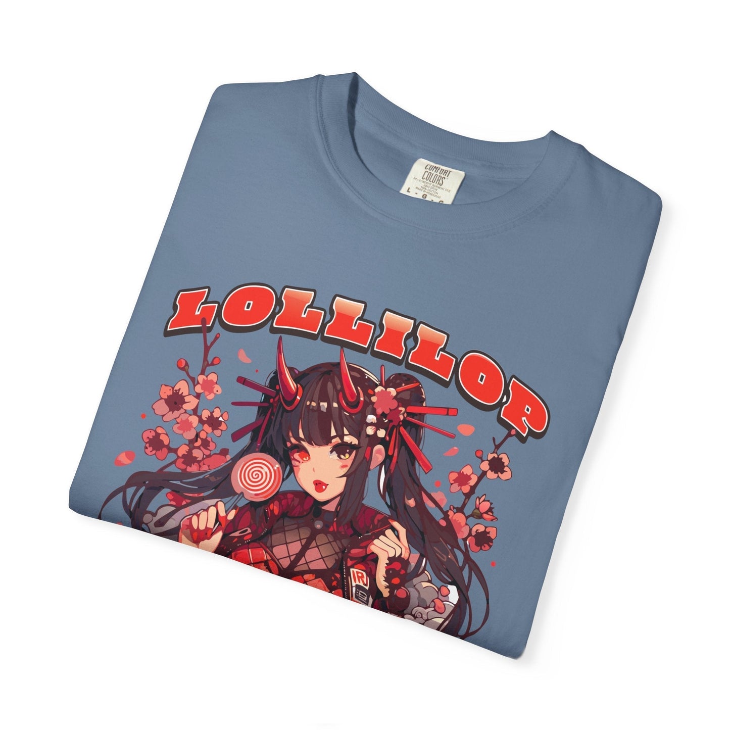 Devil lollipop girl teal t-shirt with anime girl design