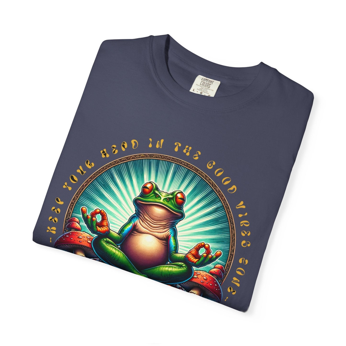 Meditative frog T-Shirt with Calming Frog Design - Soft Cotton Tee