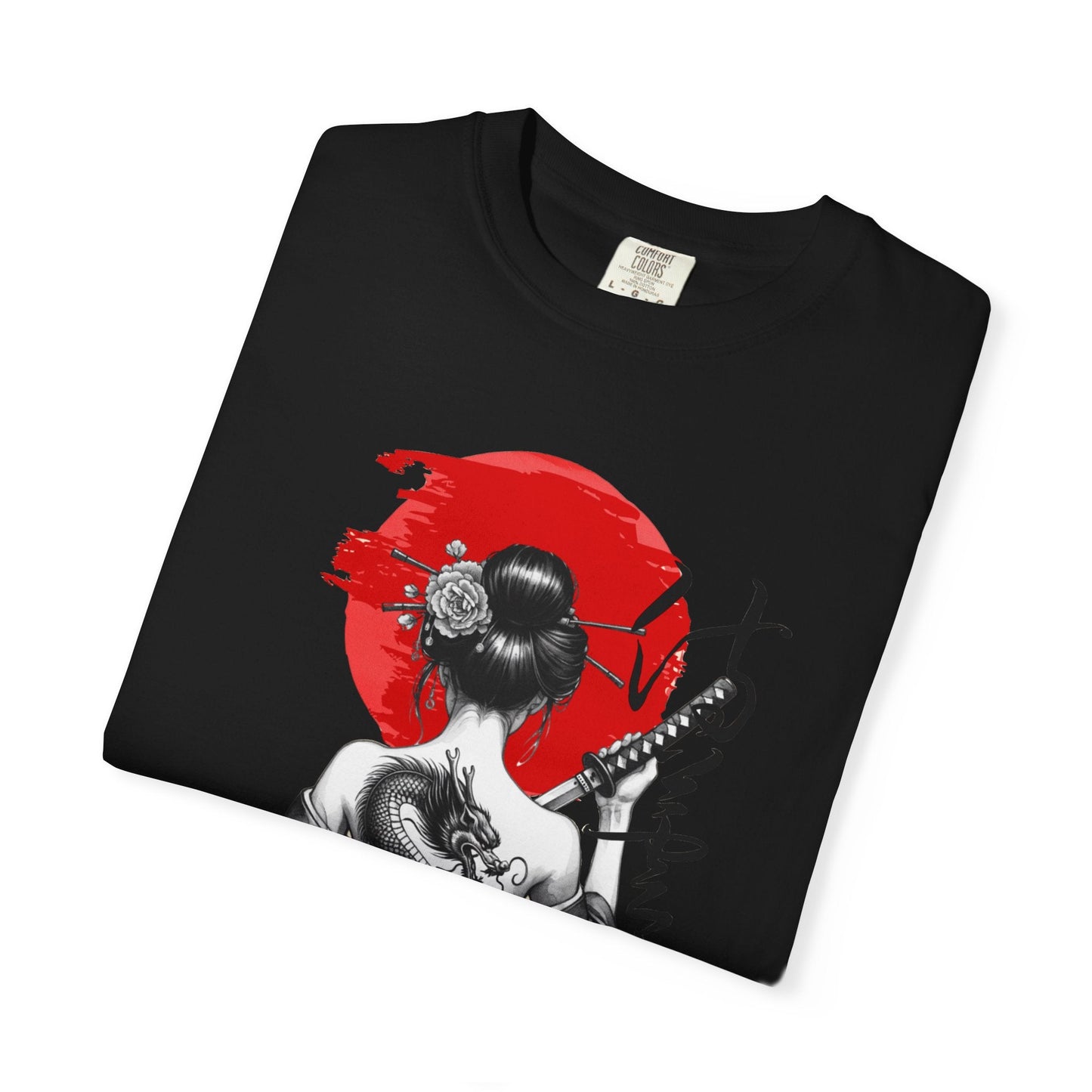 Geisha dragon graphic t-shirt - Japanese inspired cool art design