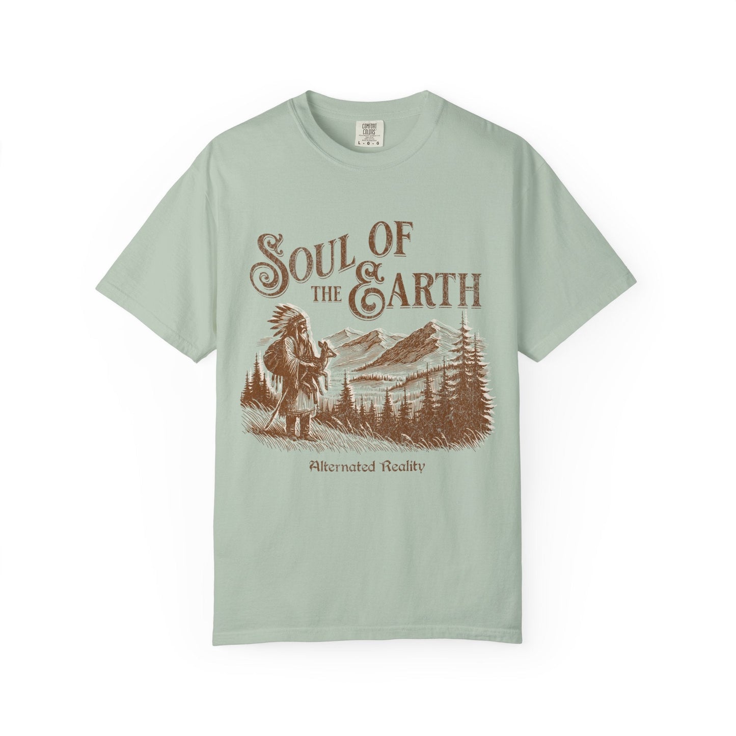 American native graphic t-shirt - Soul of the earth for nature lovers