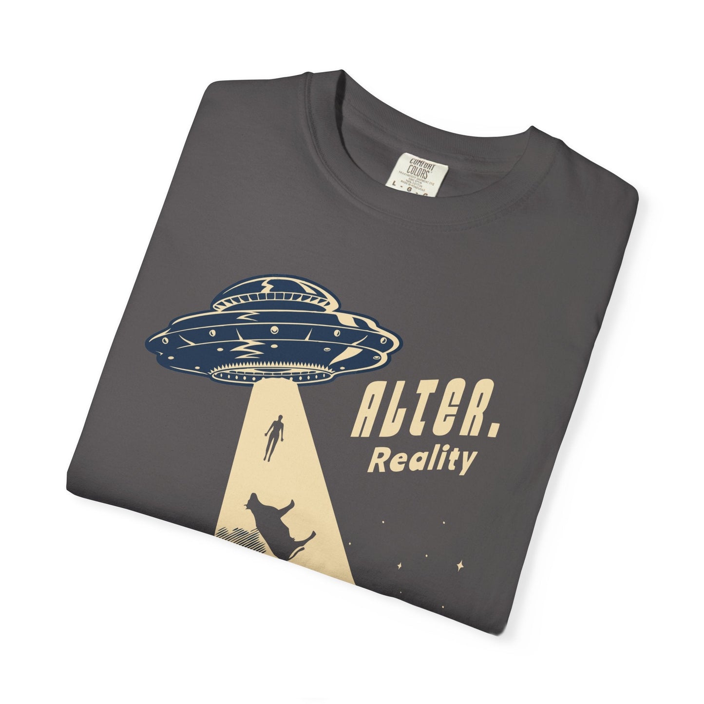 Alter Reality unisex T-shirt with vintage alien saucer design