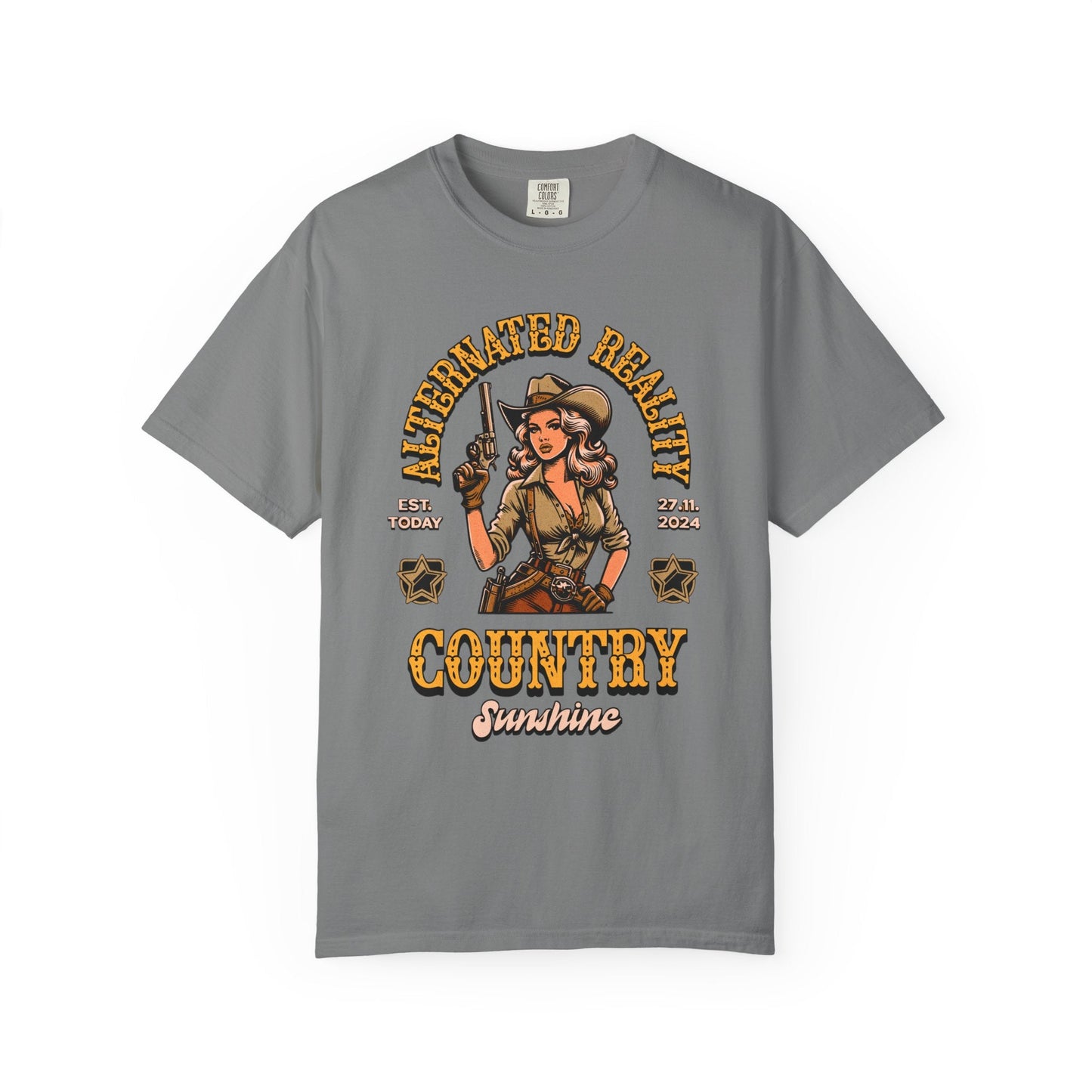Vintage pin up westen t-shirt - Retro style adventure graphic tee