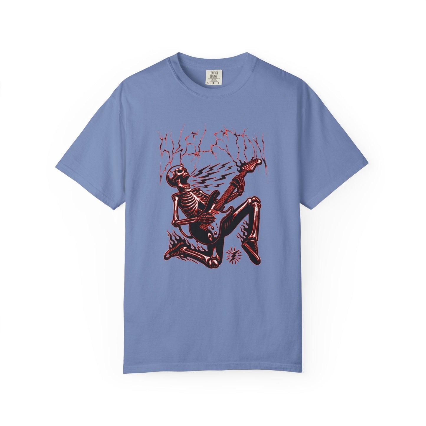 Rose electrified skull t-shirt with rock n roll  design
