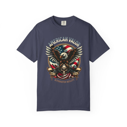 American valor t-shirt - Patriotic eagle and skull design for men & women