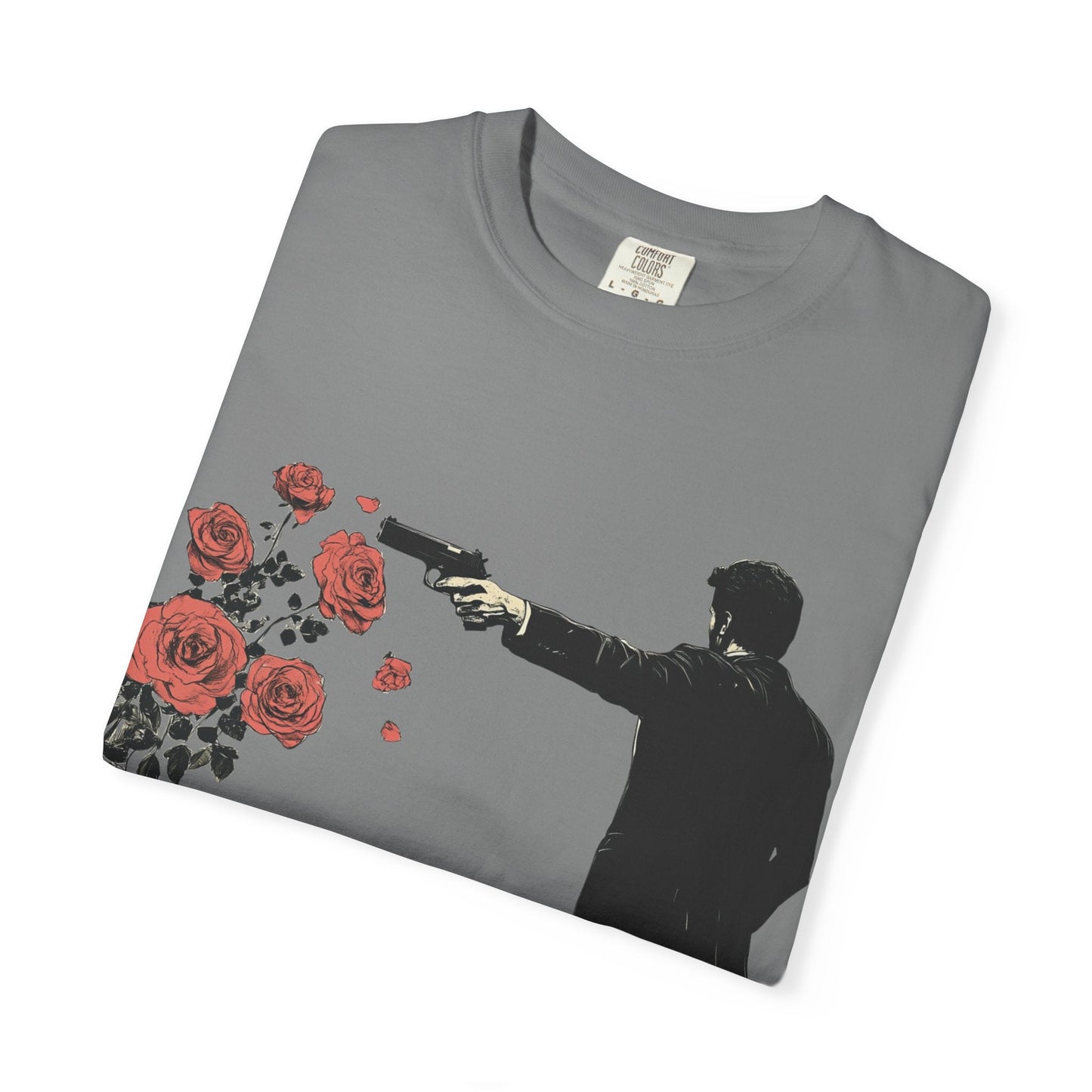 Streetwear gunpoint flowers T-Shirt for art lovers & enthusiasts
