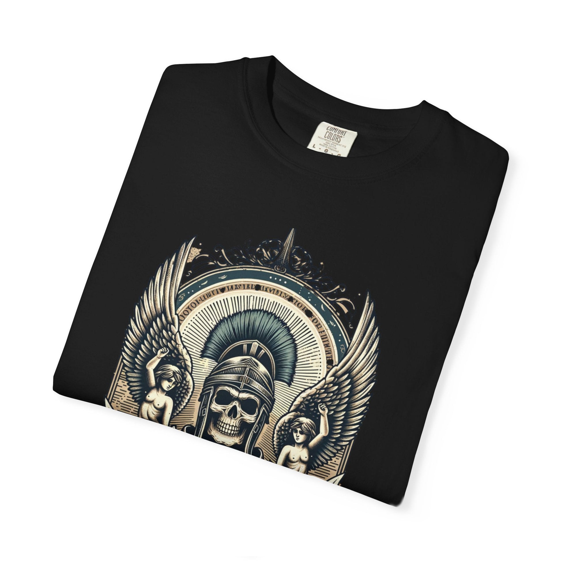 Dyed skull soldier t-shirt with warrior graphic - Edgy & unique style