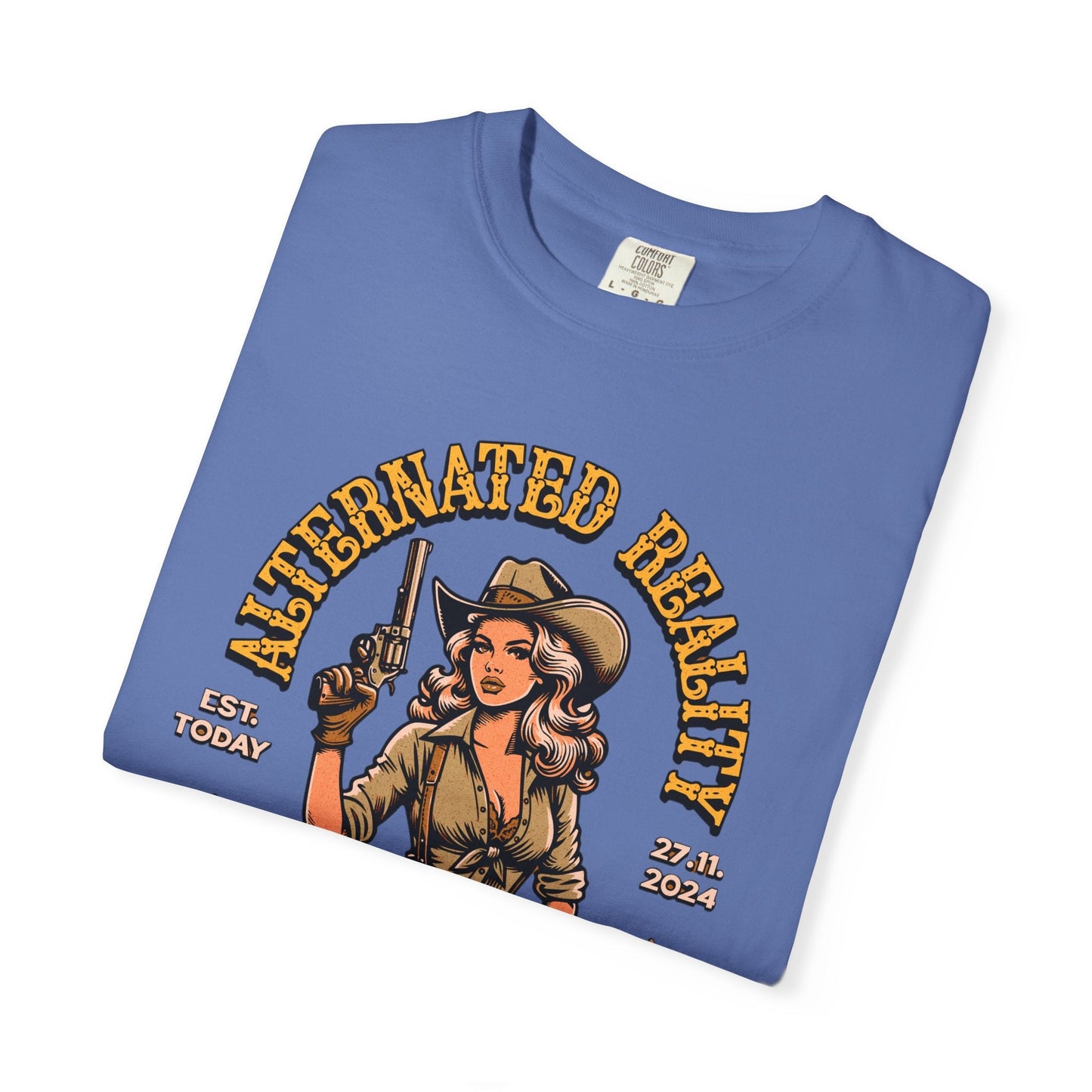 Vintage pin up westen t-shirt - Retro style adventure graphic tee