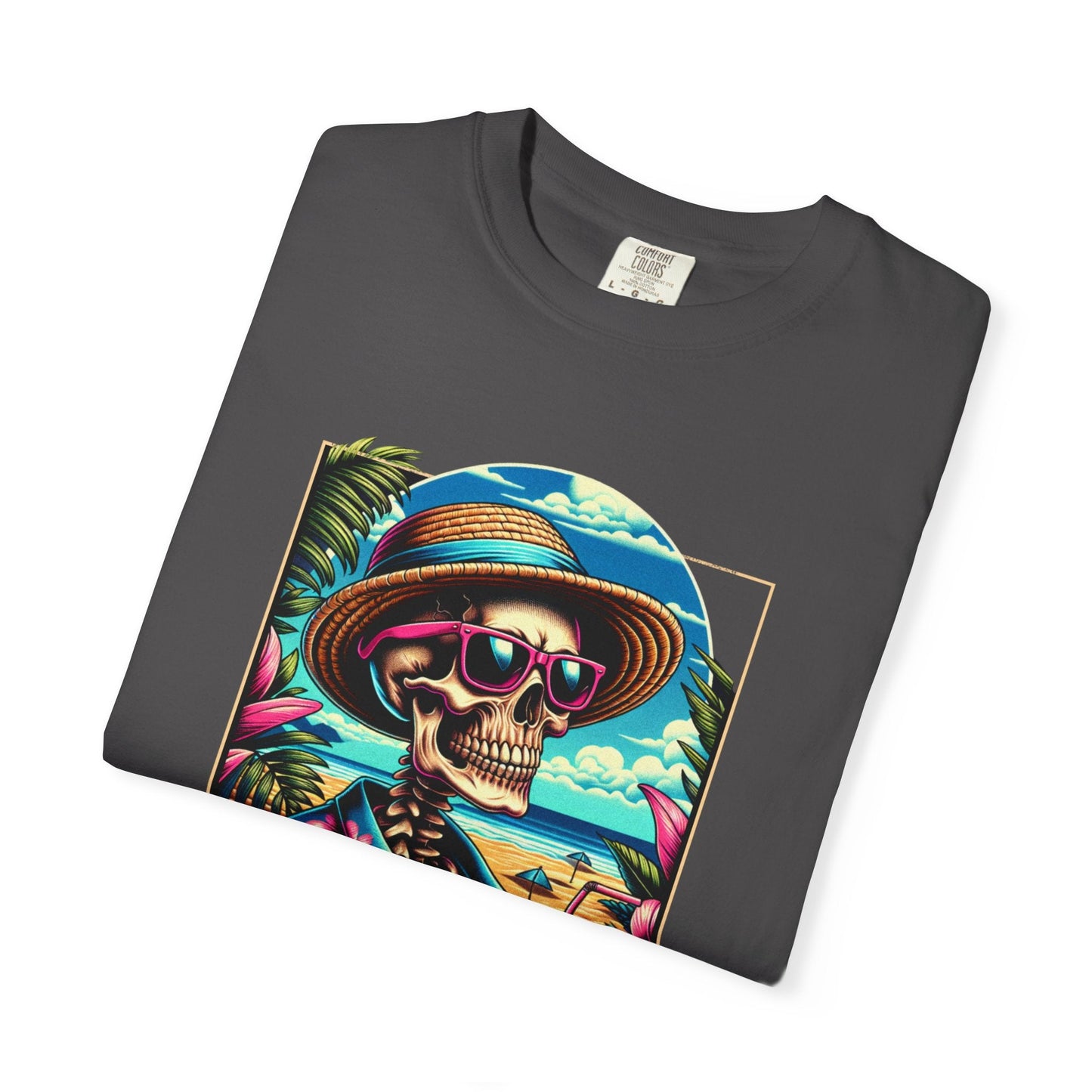Holiday skull t-shirt - Fun beach vibe with skeleton & tropical design