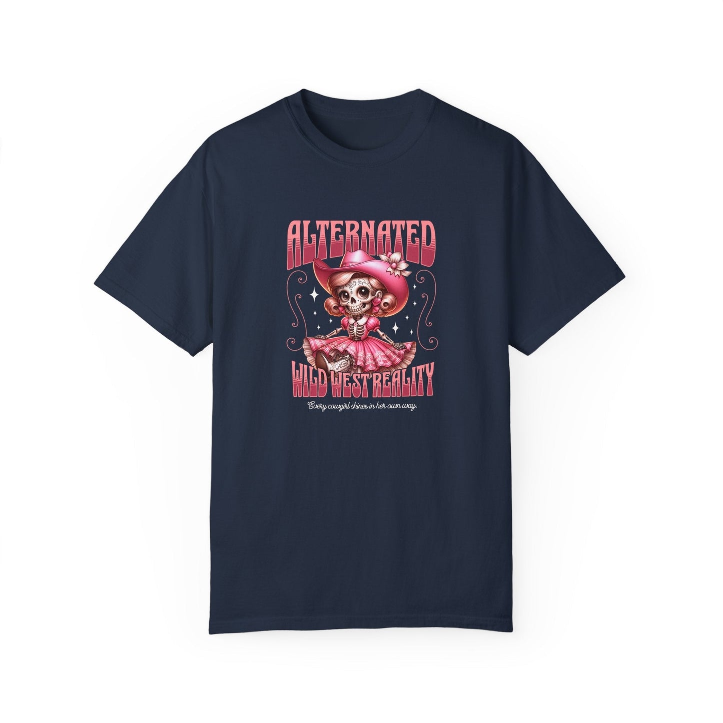 Cowgirl skull t-shirt - bold western style unisex garment