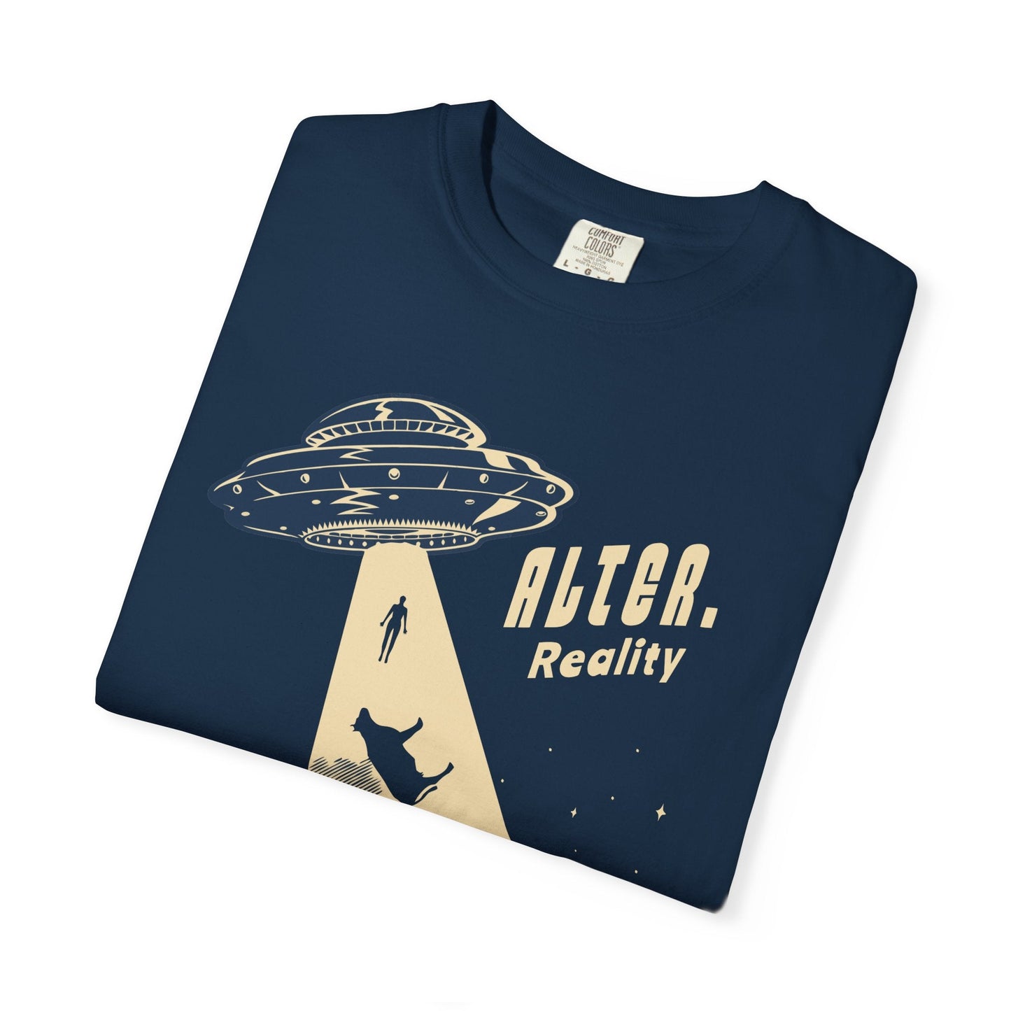Alter Reality unisex T-shirt with vintage alien saucer design