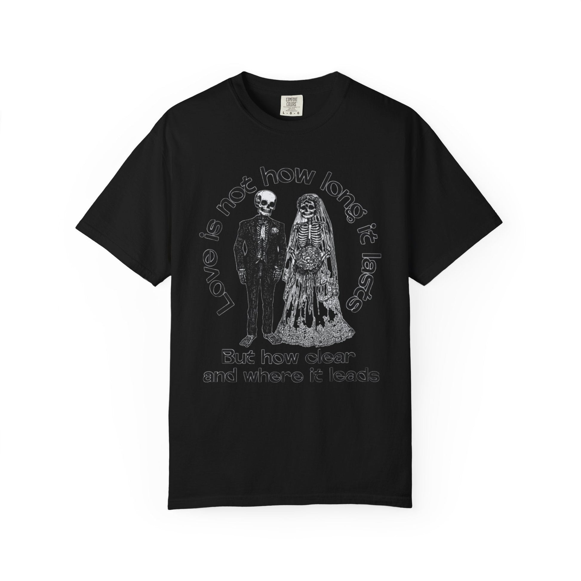 Skeleton wedding black unisex t-shirt | Unique gothic design