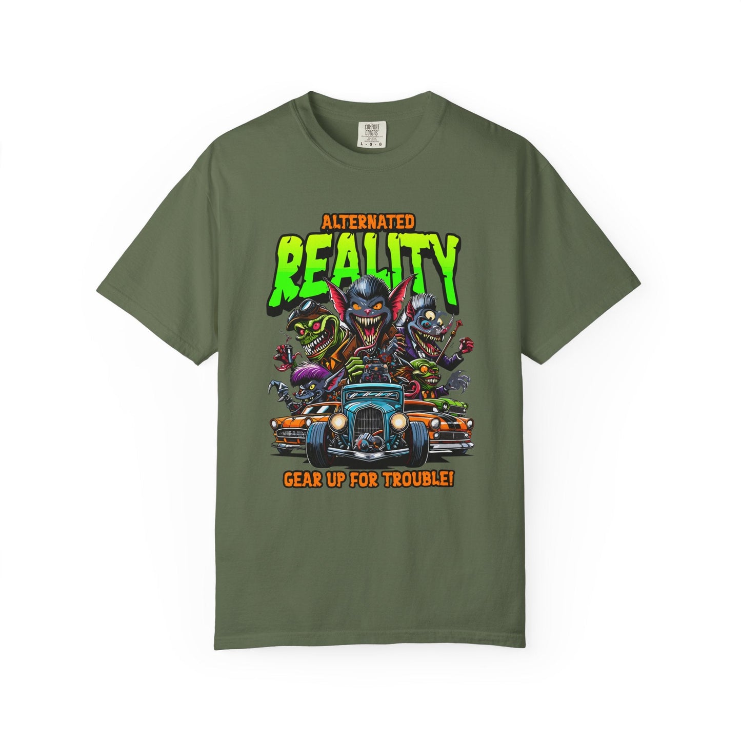 Funny monsters T-shirt with vintage hot rod graphic design