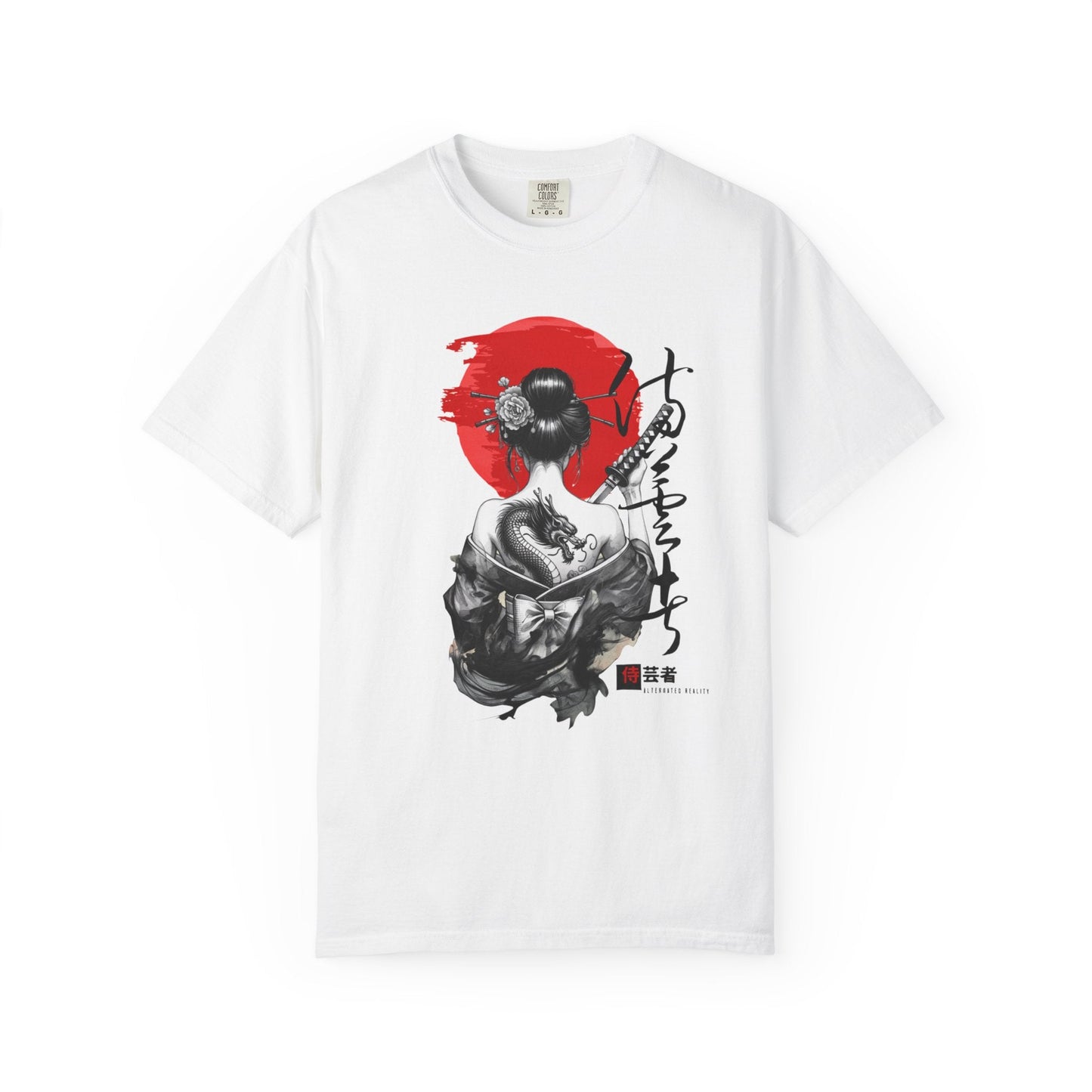 Geisha dragon graphic t-shirt - Japanese inspired cool art design