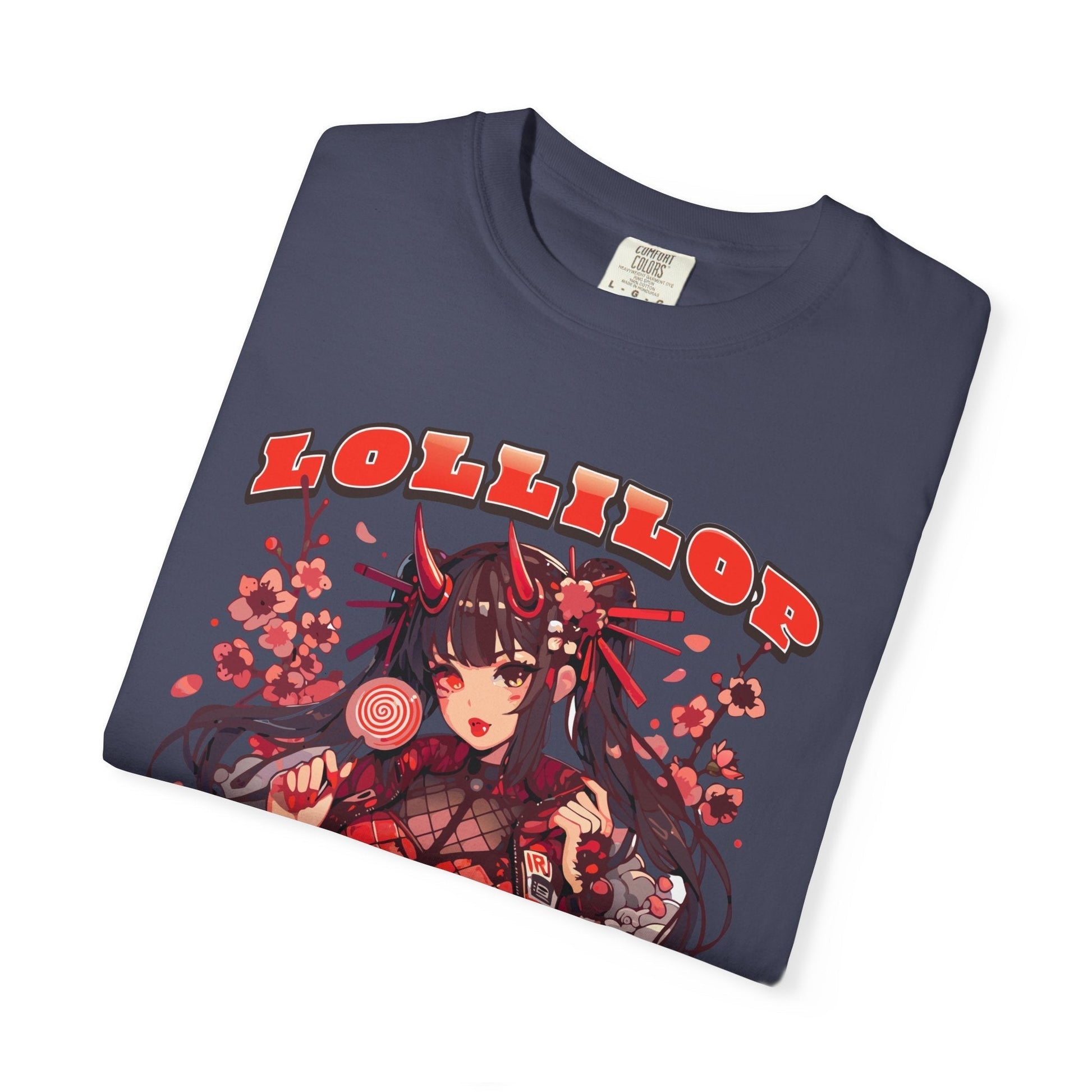 Devil lollipop girl teal t-shirt with anime girl design