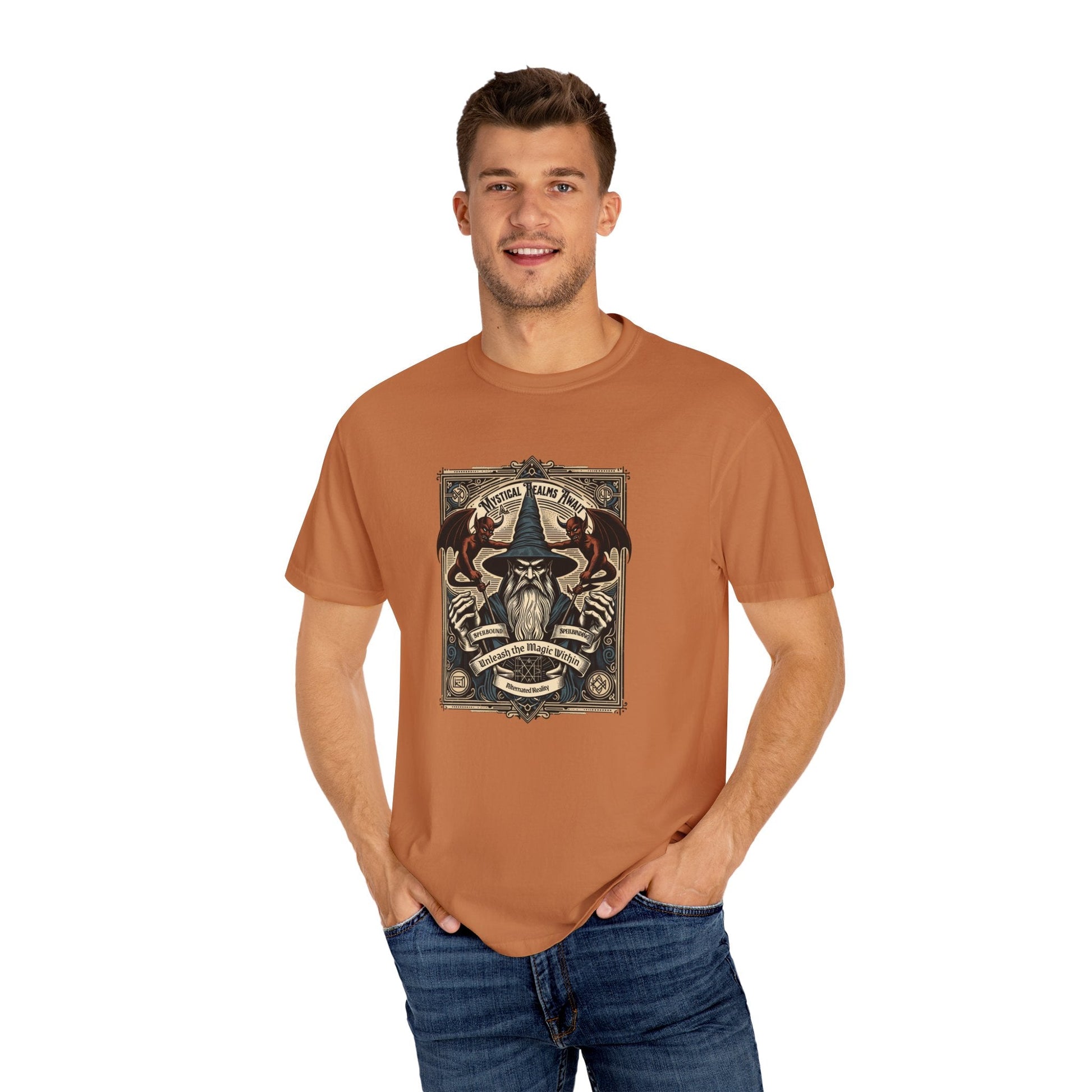 Wizard mystical t-shirt: Fantasy graphic design for magic fans