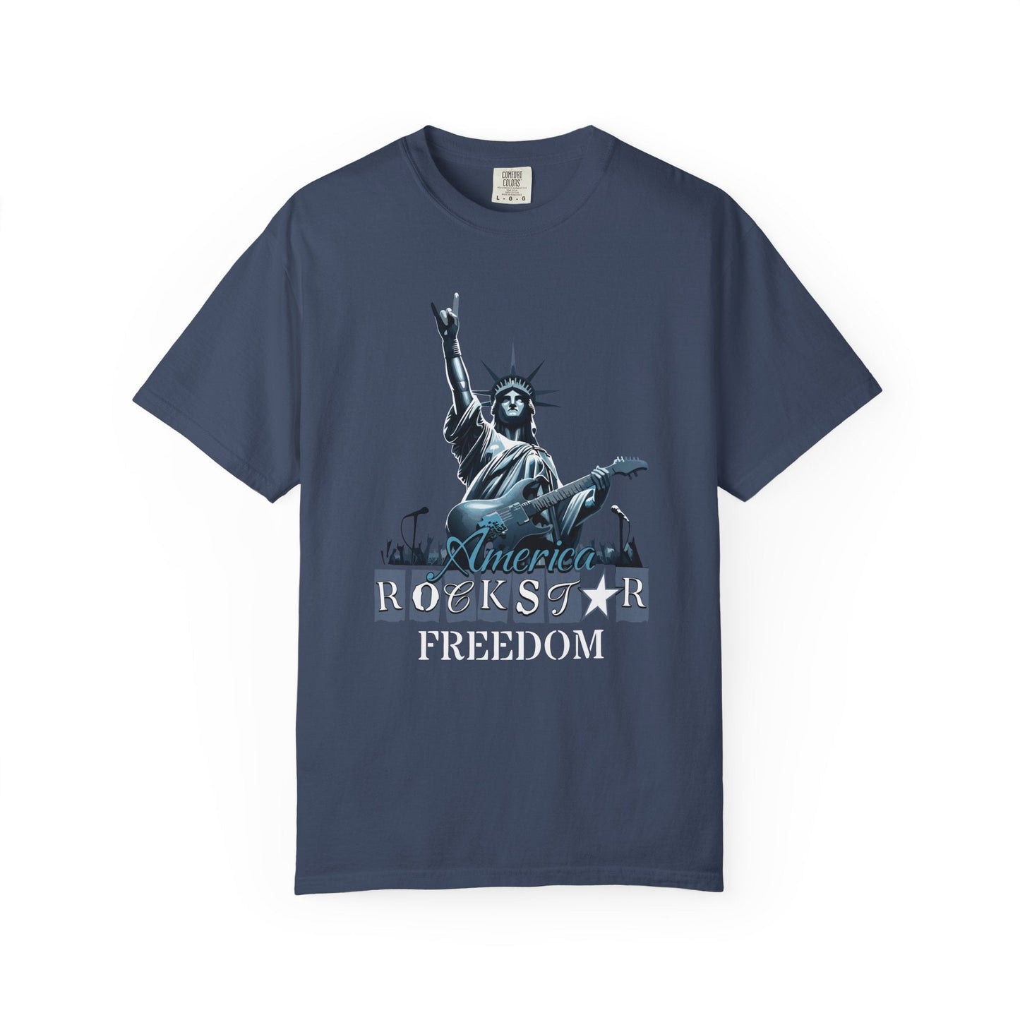 Rockstar statue t-Shirt - Patriotic American rocker freedom design