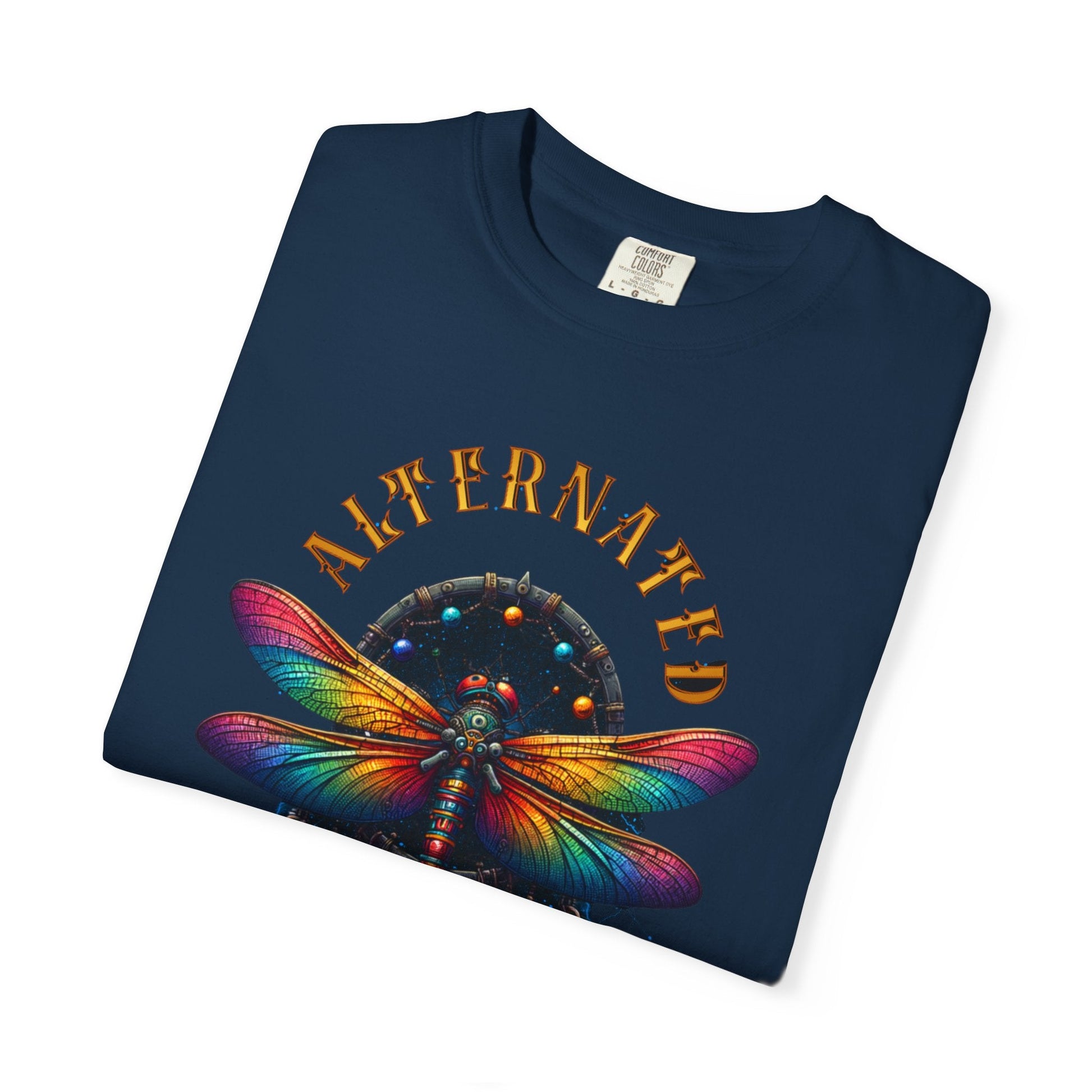 Dragonfly dark-Slate cool t-shirt with colorful design