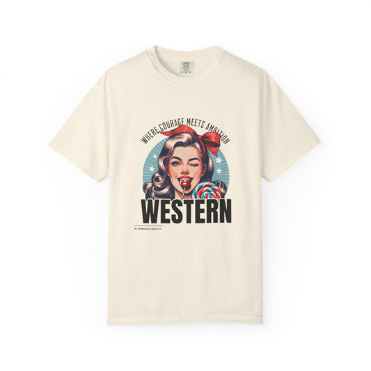 Vintage western adventure t-shirt for audacious style