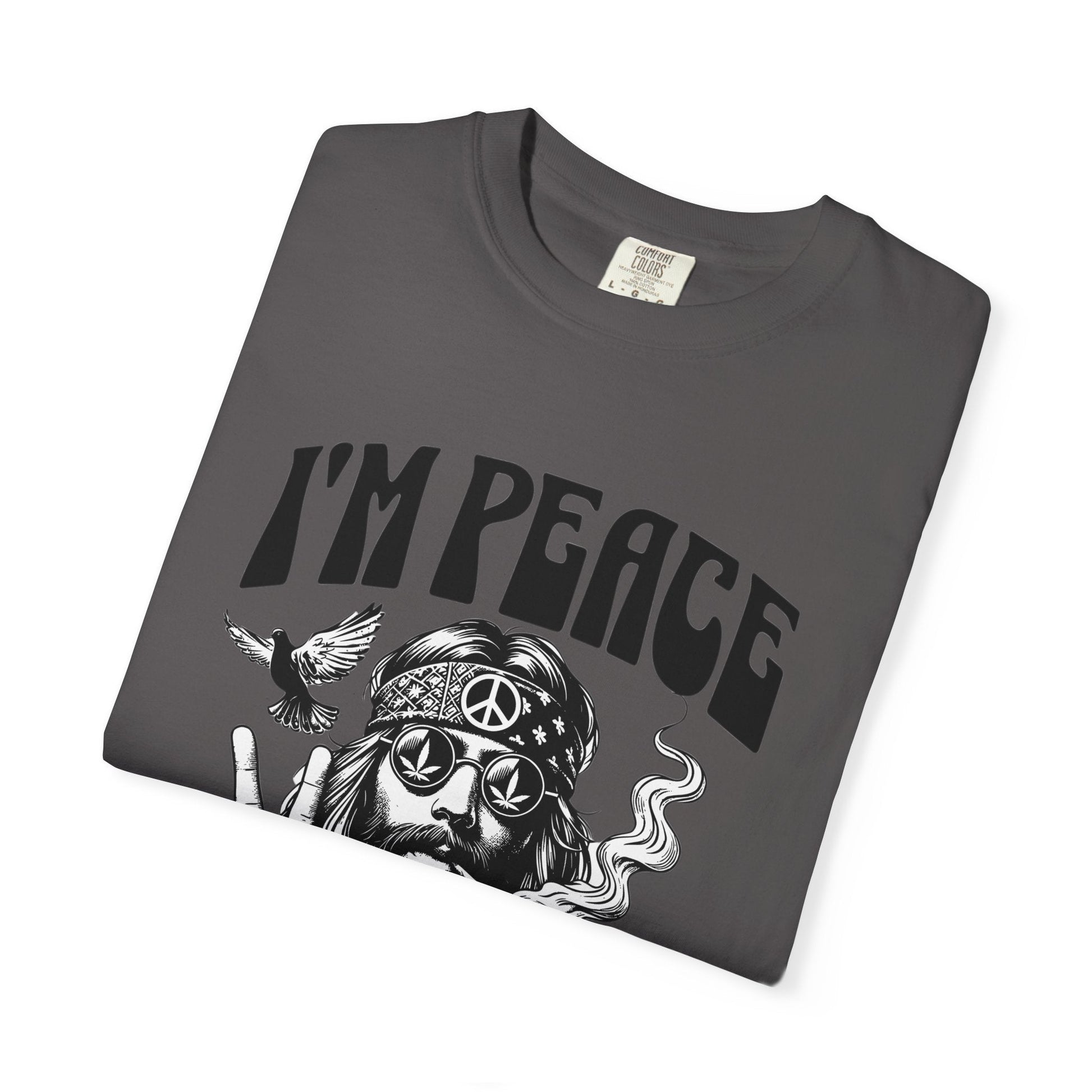 Peaceful hippie Unisex T-shirt with 'I'm at Peace' design 70' vibe