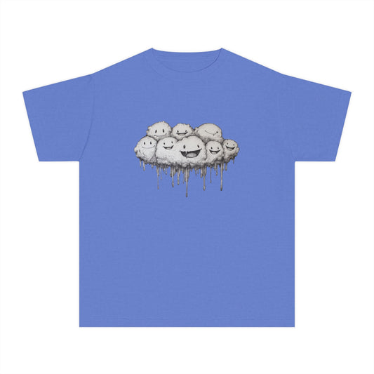 Cartoon cloud youth tee - Adorable maroon t-shirt for kids