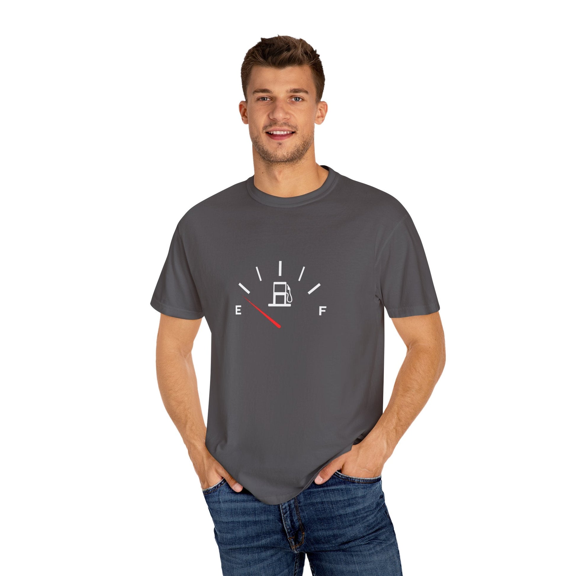 Fuel level dashboard t-shirt: Unisex gas gauge design
