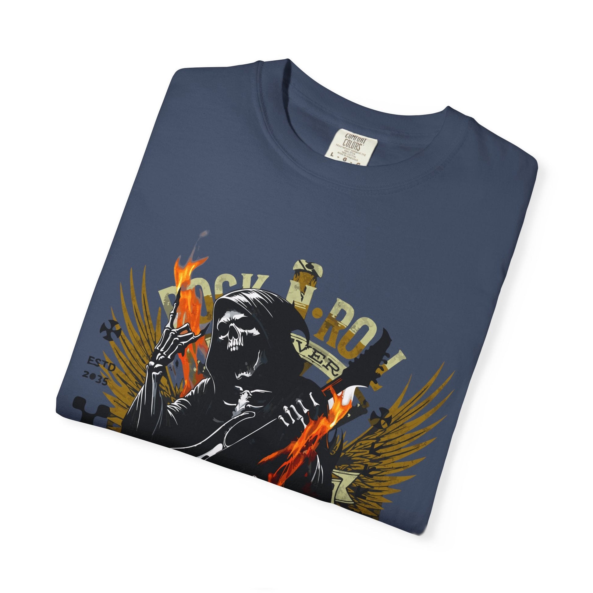 Rock 'n' roll guitar t-shirt for vintage metal music & concert lovers