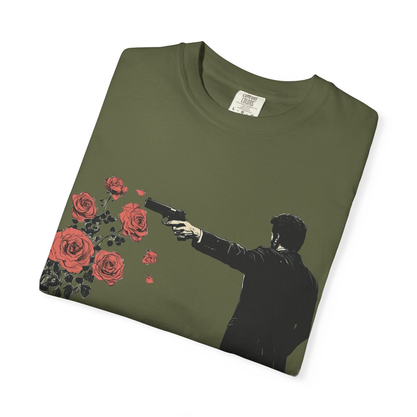 Streetwear gunpoint flowers T-Shirt for art lovers & enthusiasts