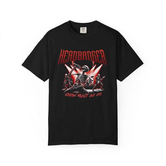 Headbanger rockers T-shirt for heavy metal fans - Show must go on