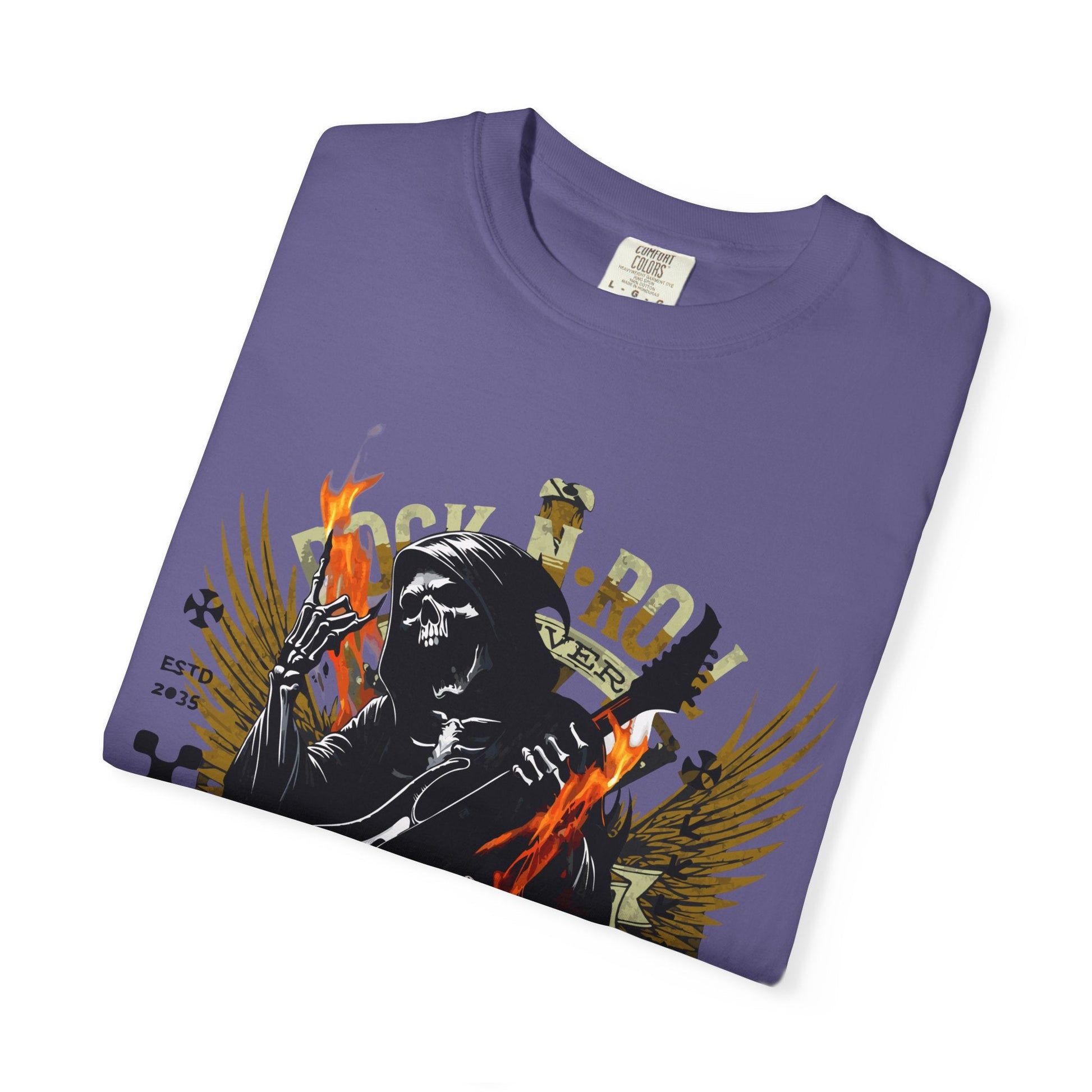 Rock 'n' roll guitar t-shirt for vintage metal music & concert lovers