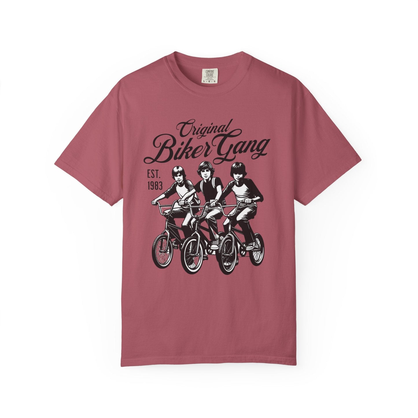 Biker gang t-shirt with vintage bicycle graphic design