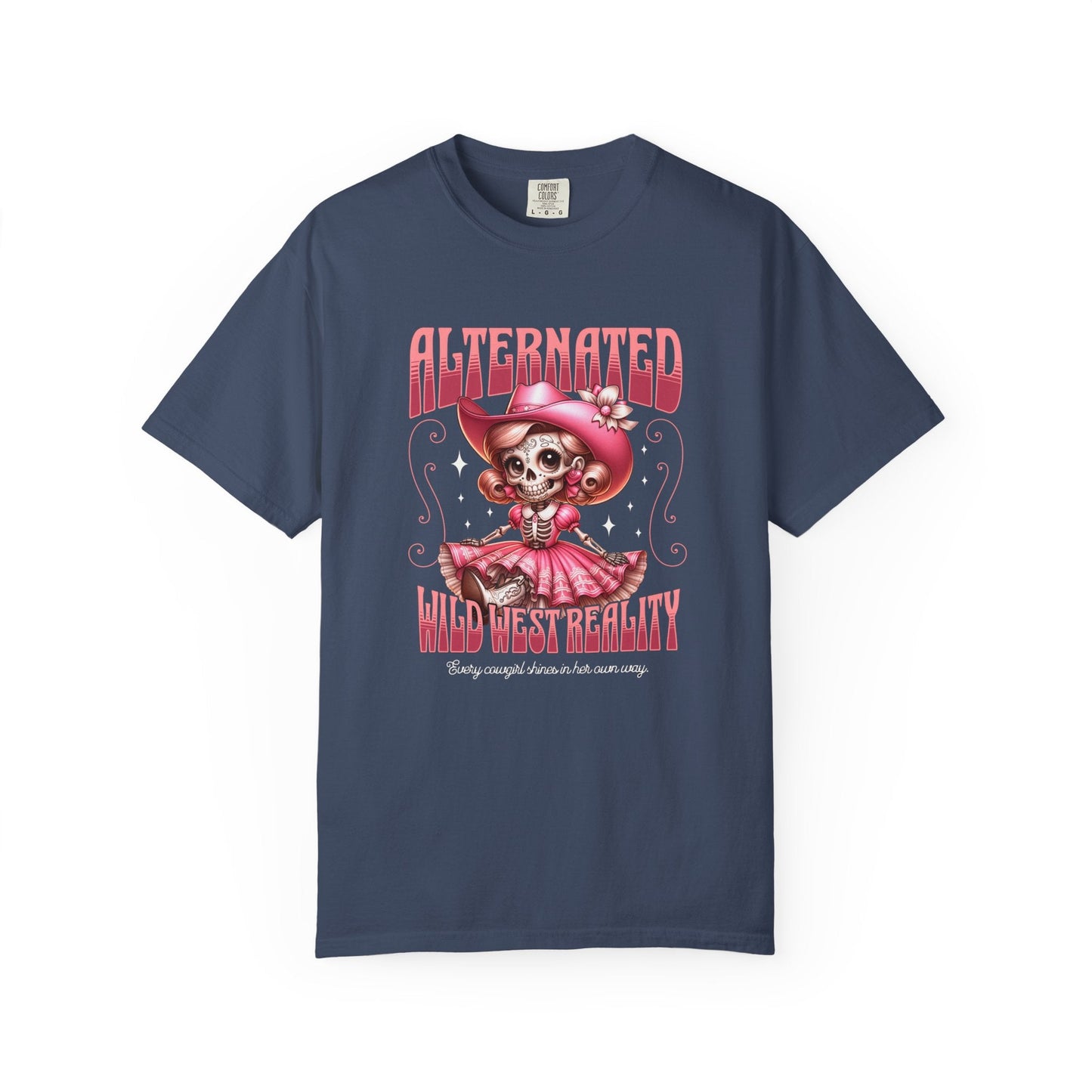 Cowgirl skull t-shirt - bold western style unisex garment